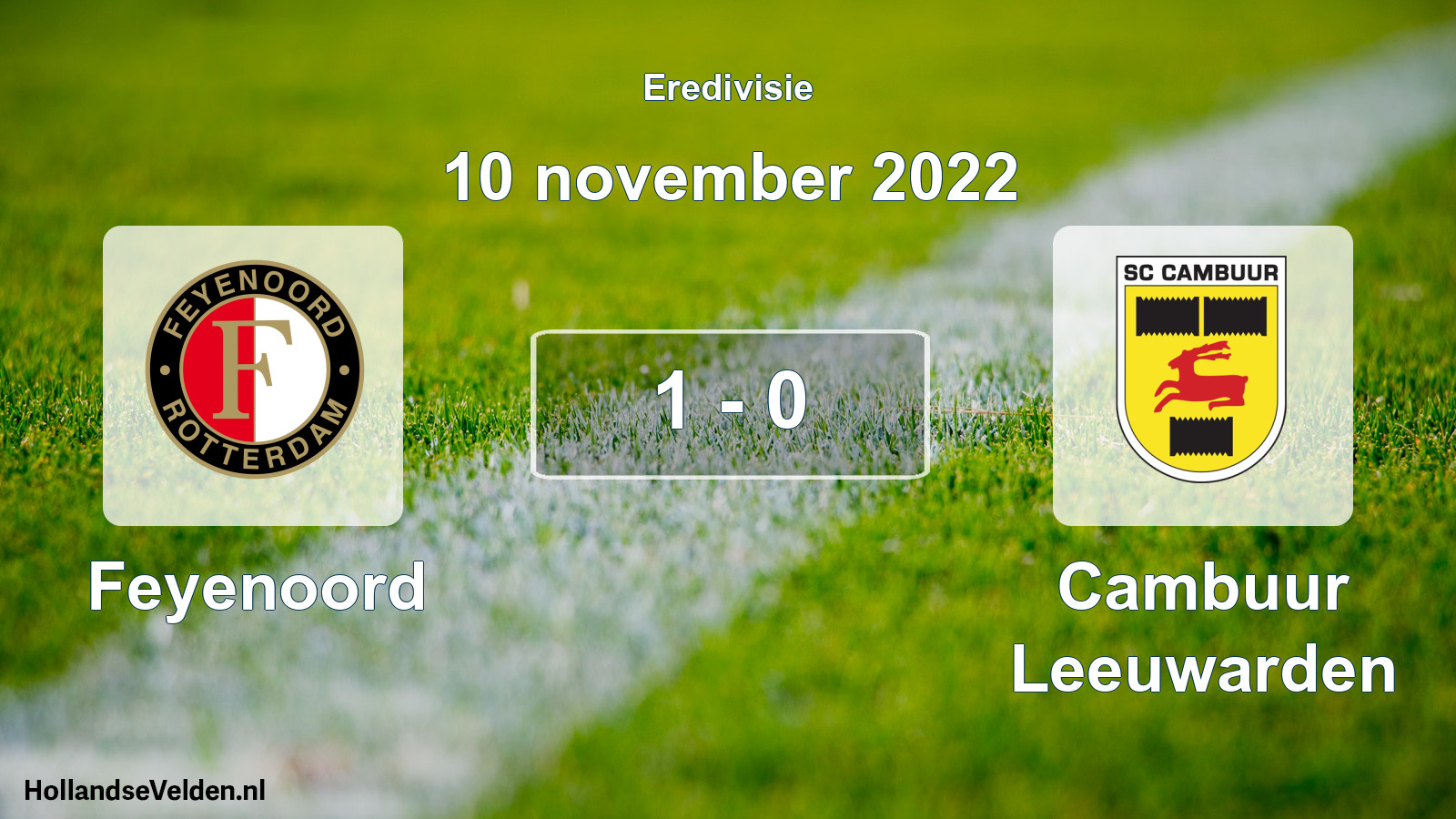 Total number of matches played: Feyenoord - Cambuur Leeuwarden 1 - 0 (10 November 2022)