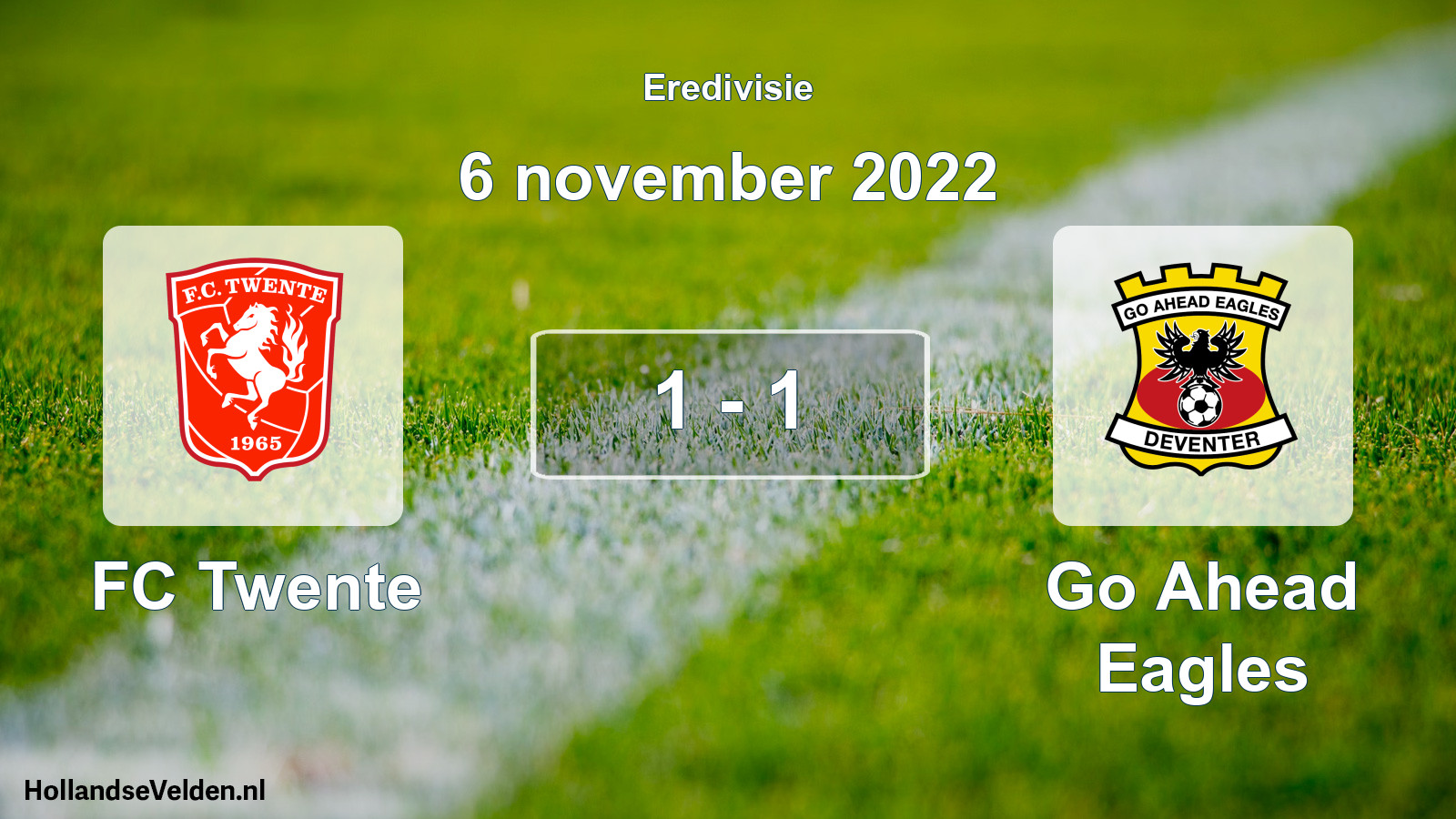 Total number of matches played: FC Twente - Go Ahead Eagles 1 - 1 (6 November 2022)
