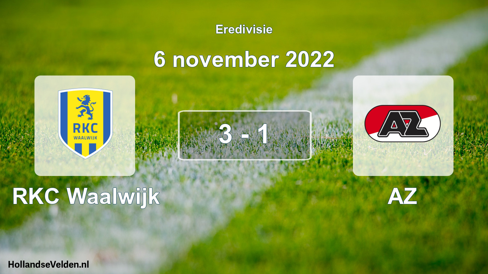 Total number of matches played: RKC Waalwijk - AZ 3 - 1 (6 November 2022)