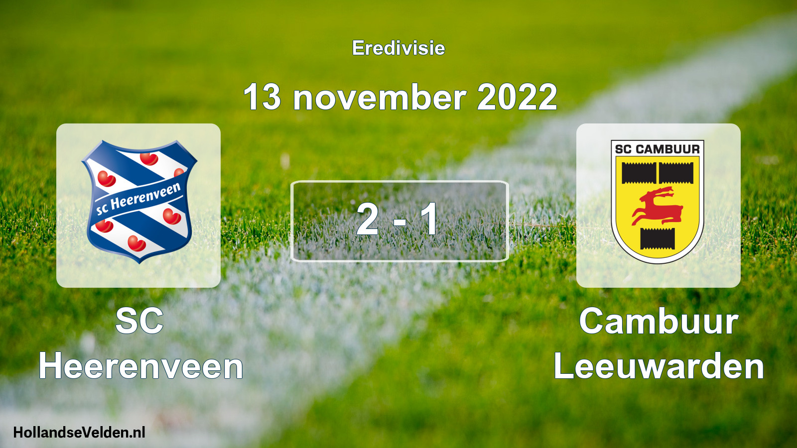 Total number of matches played: SC Heerenveen - Cambuur Leeuwarden 2 - 1 (13 November 2022)