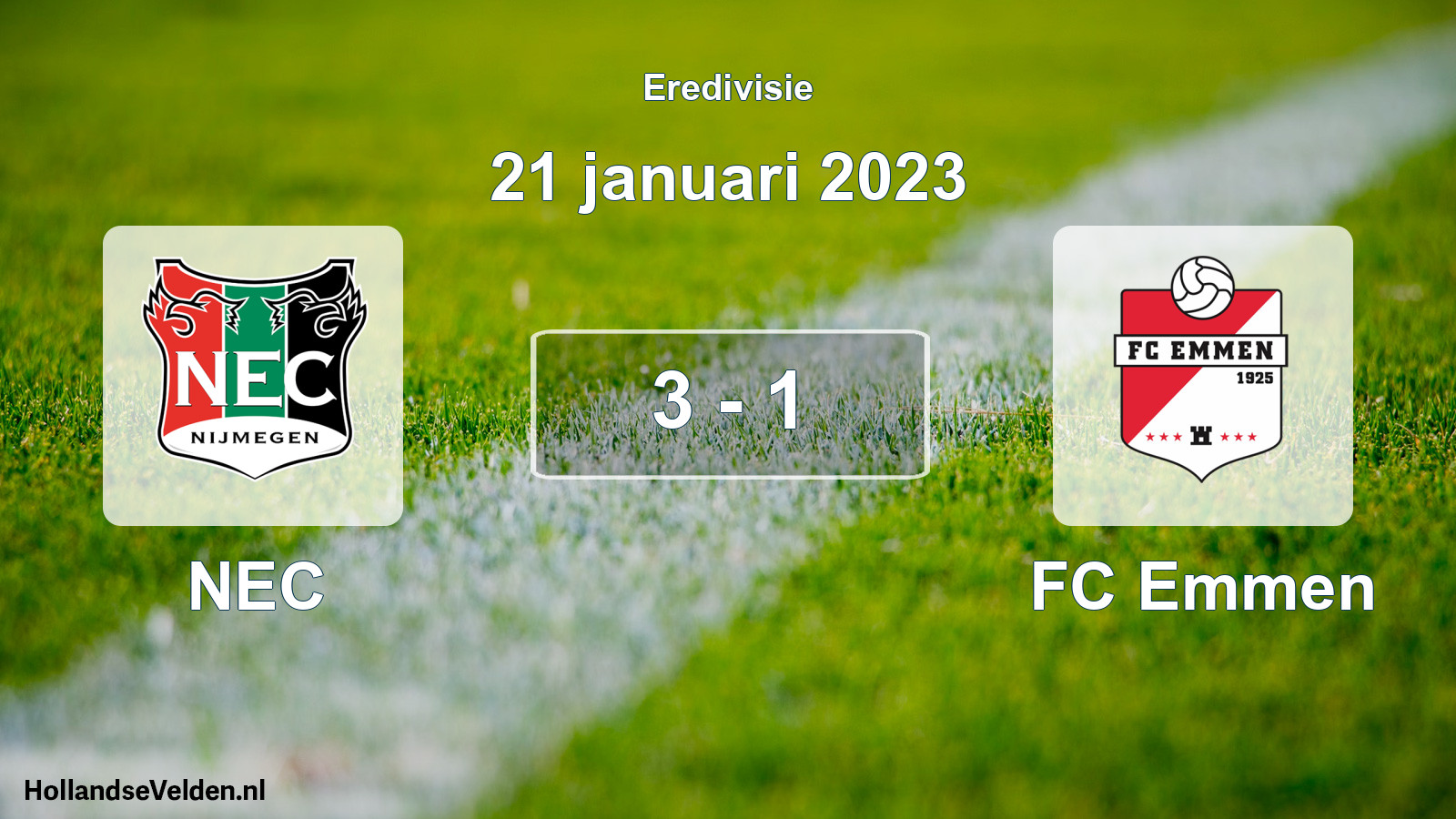 Total number of matches played: NEC - FC Emmen 3 - 1 (21 January 2023)