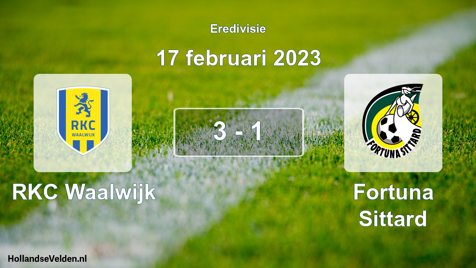 Total number of matches played: RKC Waalwijk - Fortuna Sittard 3 - 1 (17 February 2023)