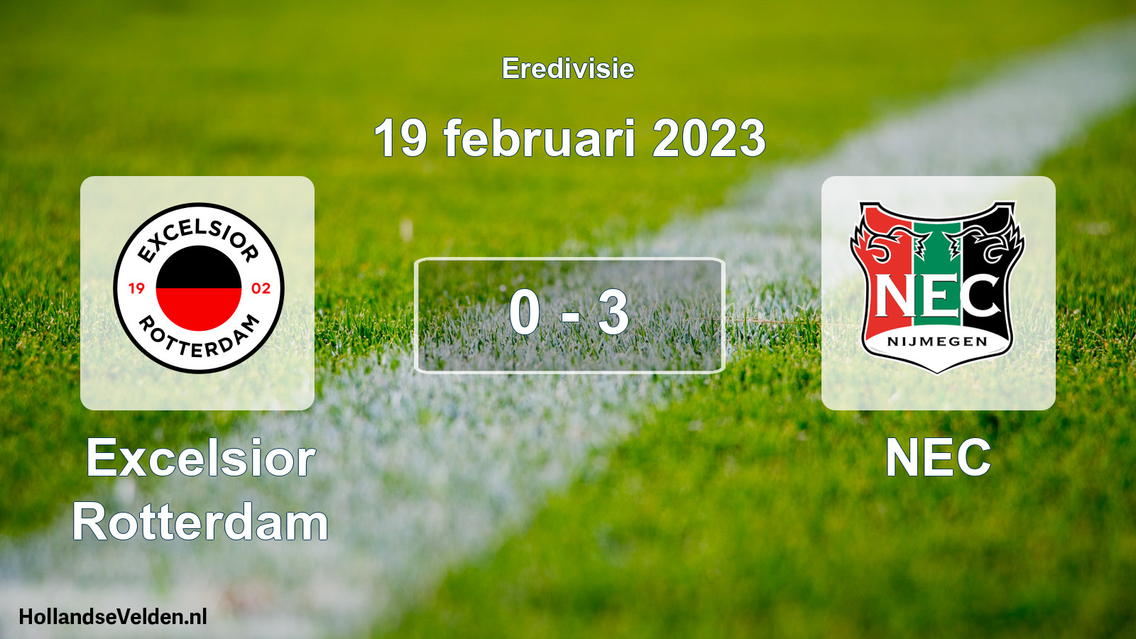 Total number of matches played: Excelsior Rotterdam - NEC 0 - 3 (19 February 2023)
