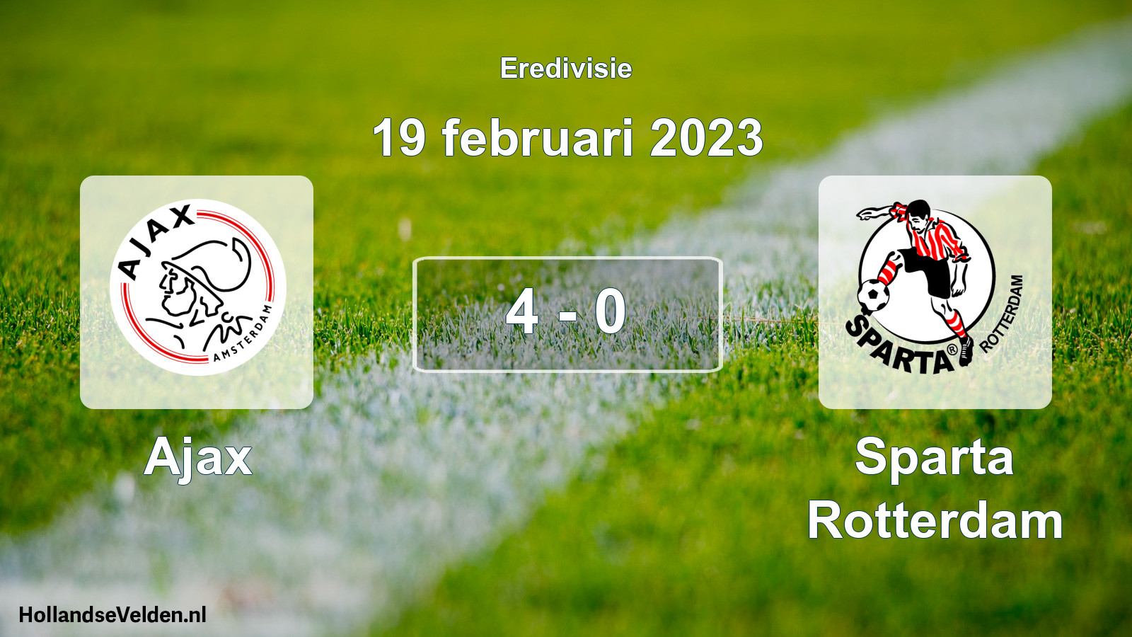 Total number of matches played: Ajax - Sparta Rotterdam 4 - 0 (19 February 2023)