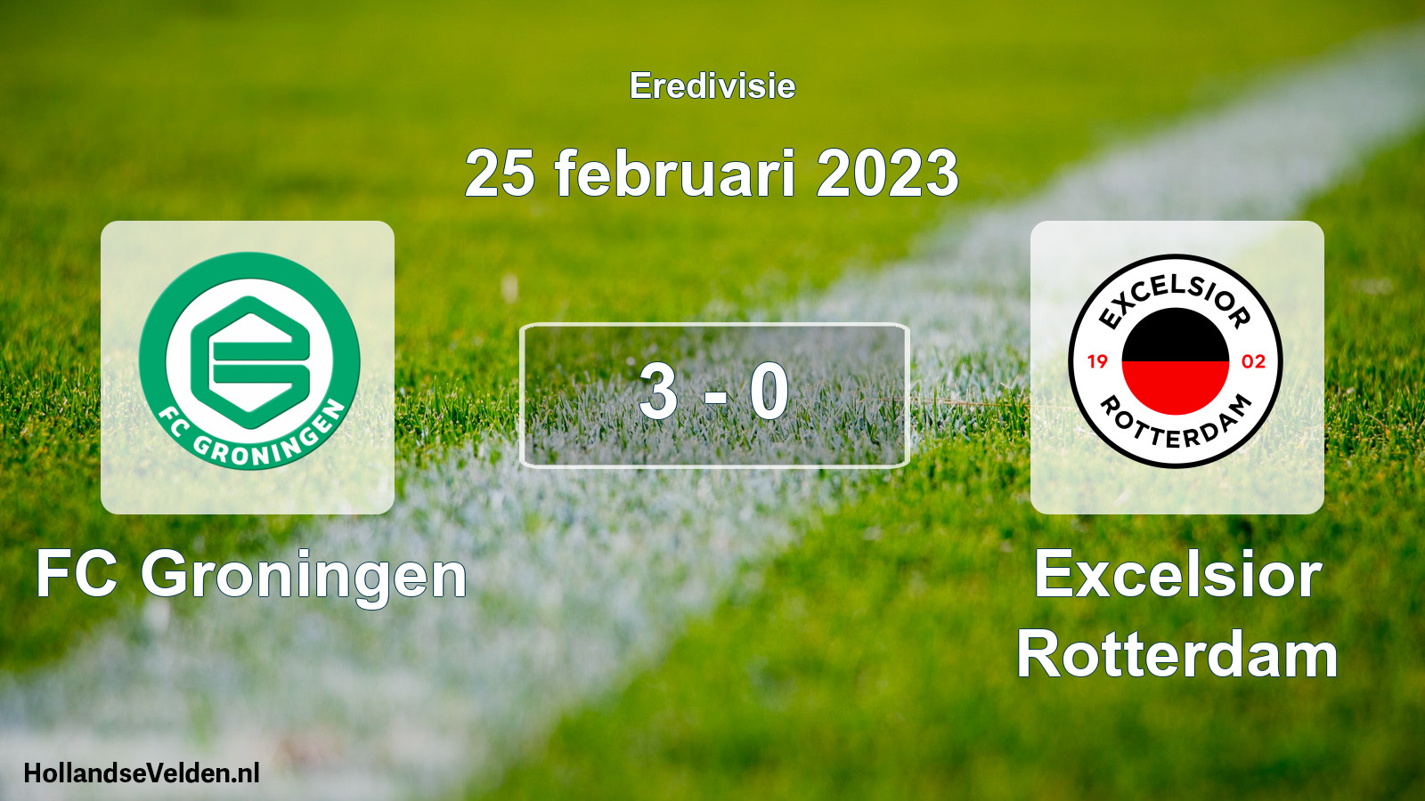 Total number of matches played: FC Groningen - Excelsior Rotterdam 3 - 0 (25 February 2023)