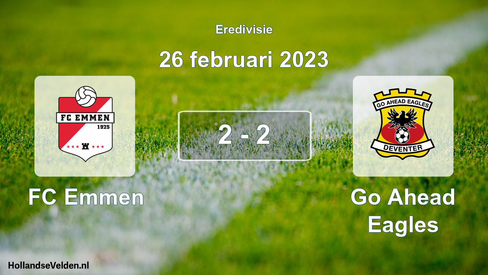 Total number of matches played: FC Emmen - Go Ahead Eagles 2 - 2 (26 February 2023)