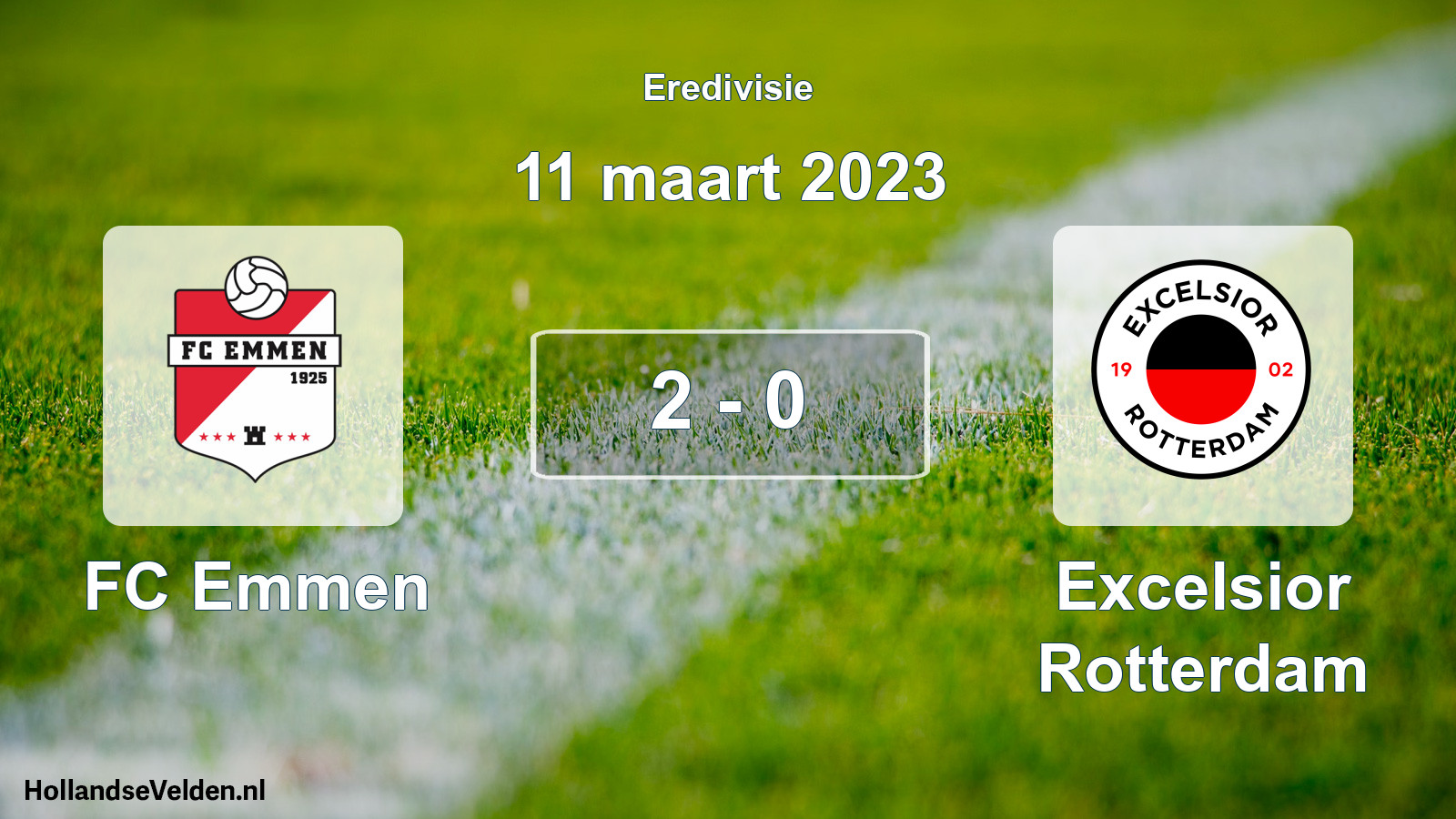 Total number of matches played: FC Emmen - Excelsior Rotterdam 2 - 0 (11 March 2023)