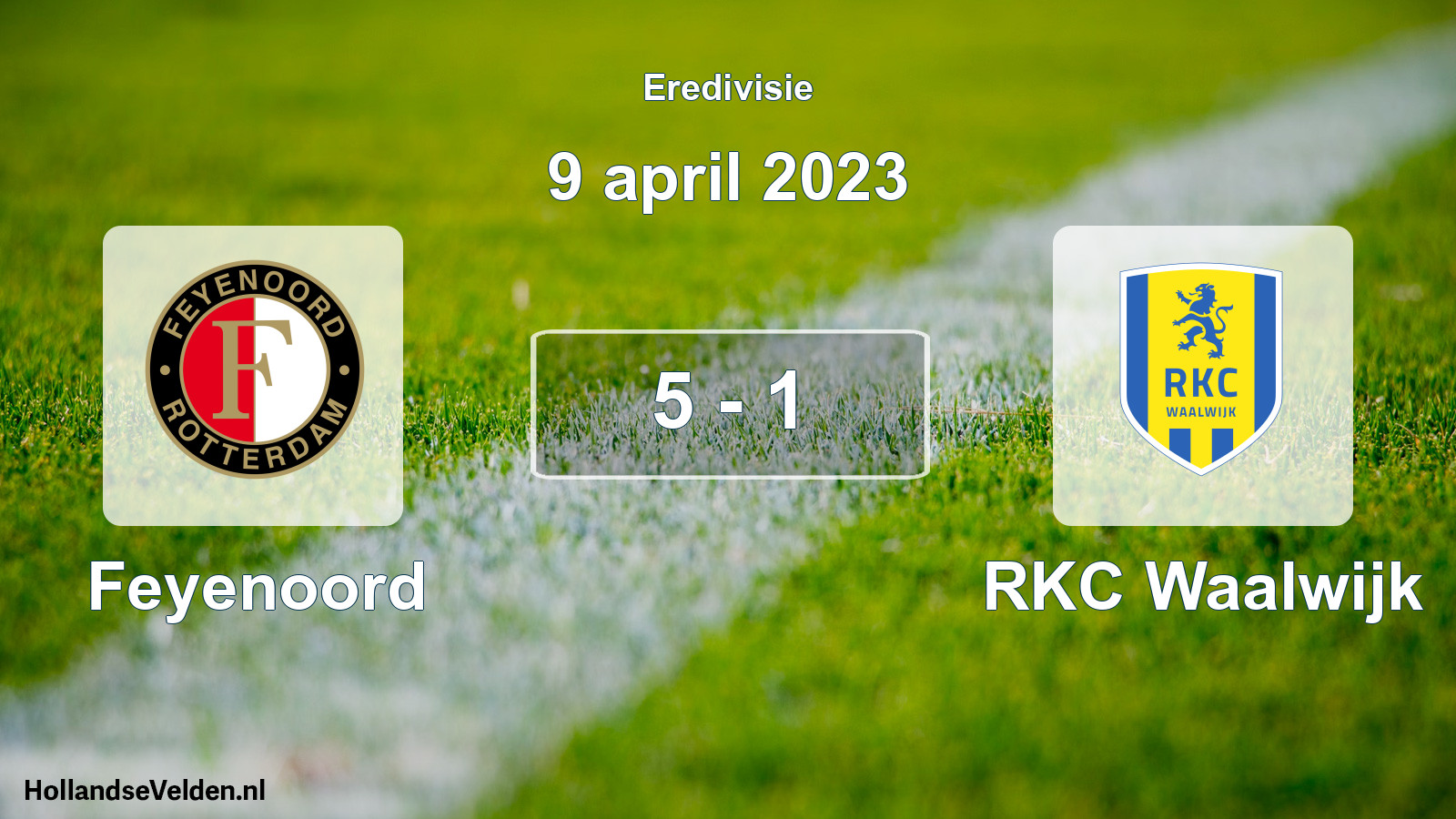 Total number of matches played: Feyenoord - RKC Waalwijk 5 - 1 (9 April 2023)