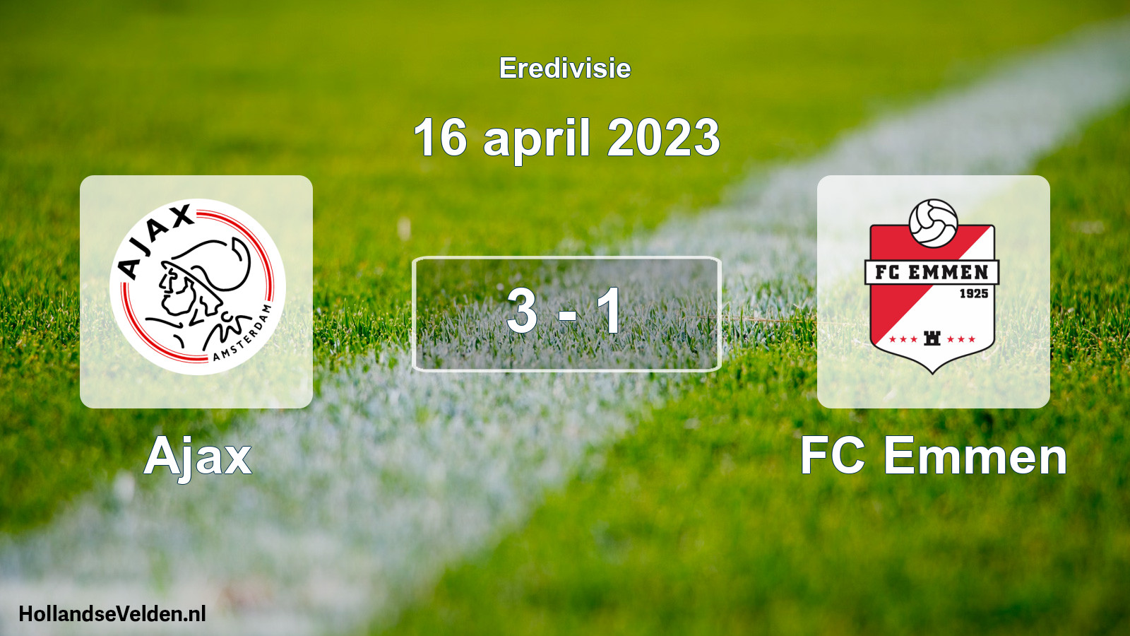 Total number of matches played: Ajax - FC Emmen 3 - 1 (16 April 2023)