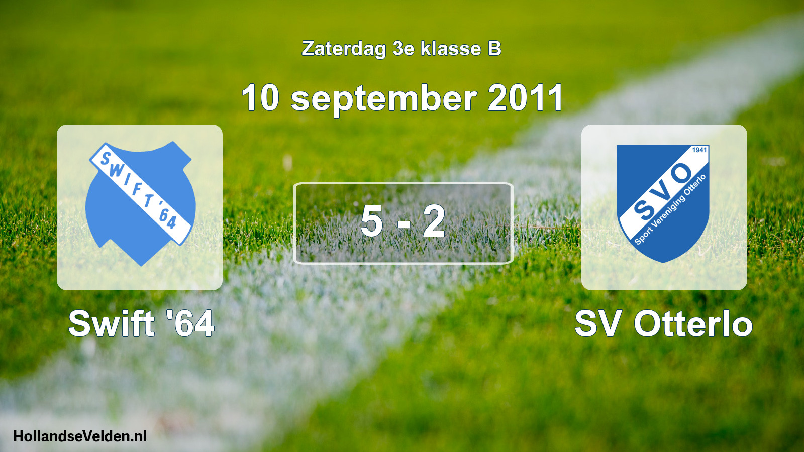 Total number of matches played: Swift '64 - SV Otterlo 5 - 2 (10 September 2011)