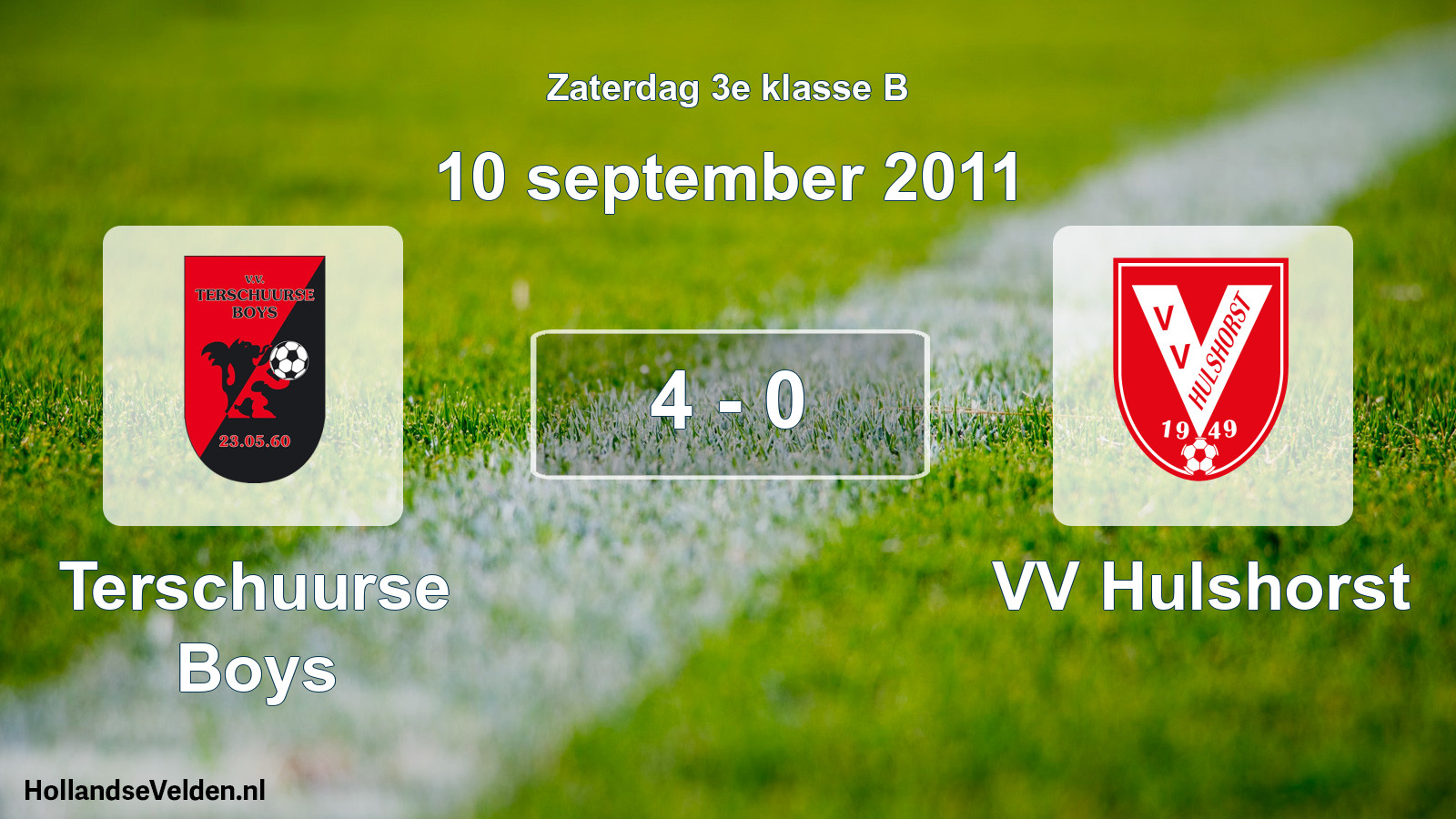 Total number of matches played: Terschuurse Boys - VV Hulshorst 4 - 0 (10 September 2011)