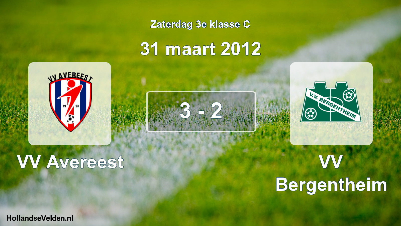 Total number of matches played: VV Avereest - VV Bergentheim 3 - 2 (31 March 2012)