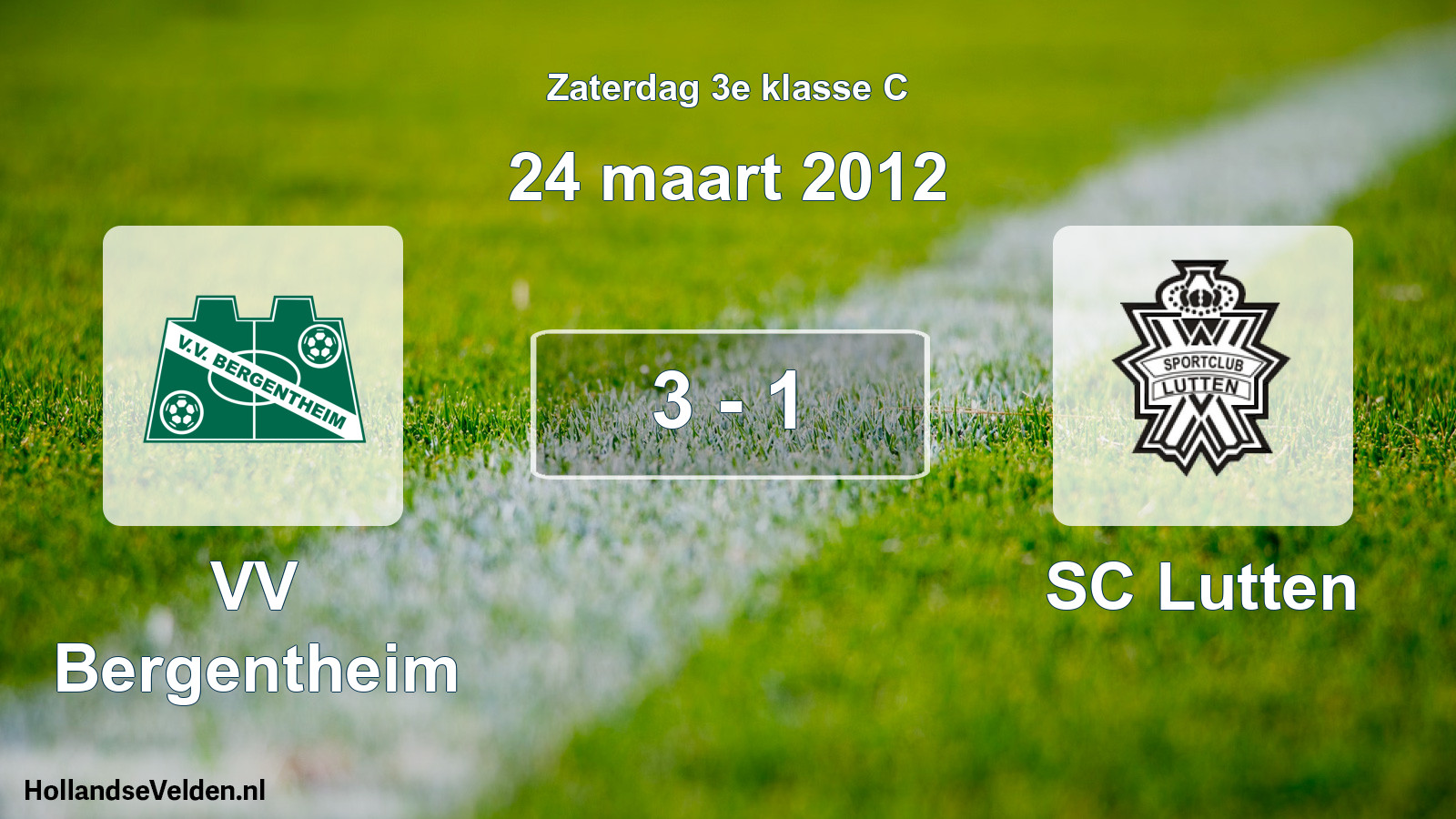 Total number of matches played: VV Bergentheim - SC Lutten 3 - 1 (24 March 2012)