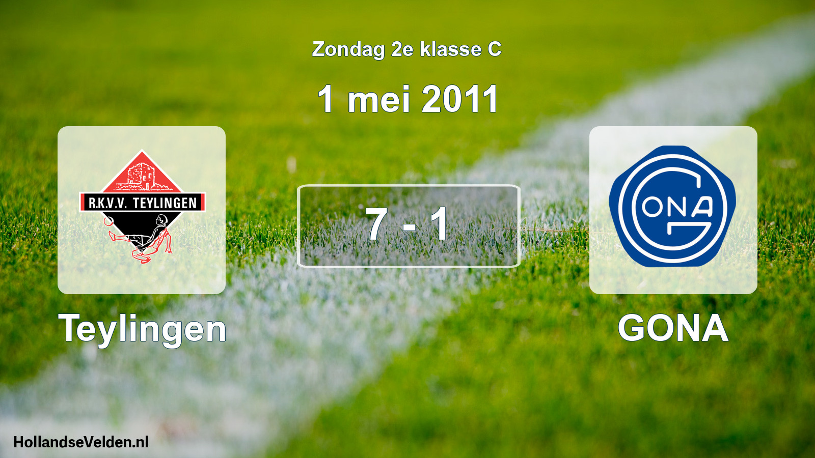 Total number of matches played: Teylingen - GONA 7 - 1 (1 May 2011)