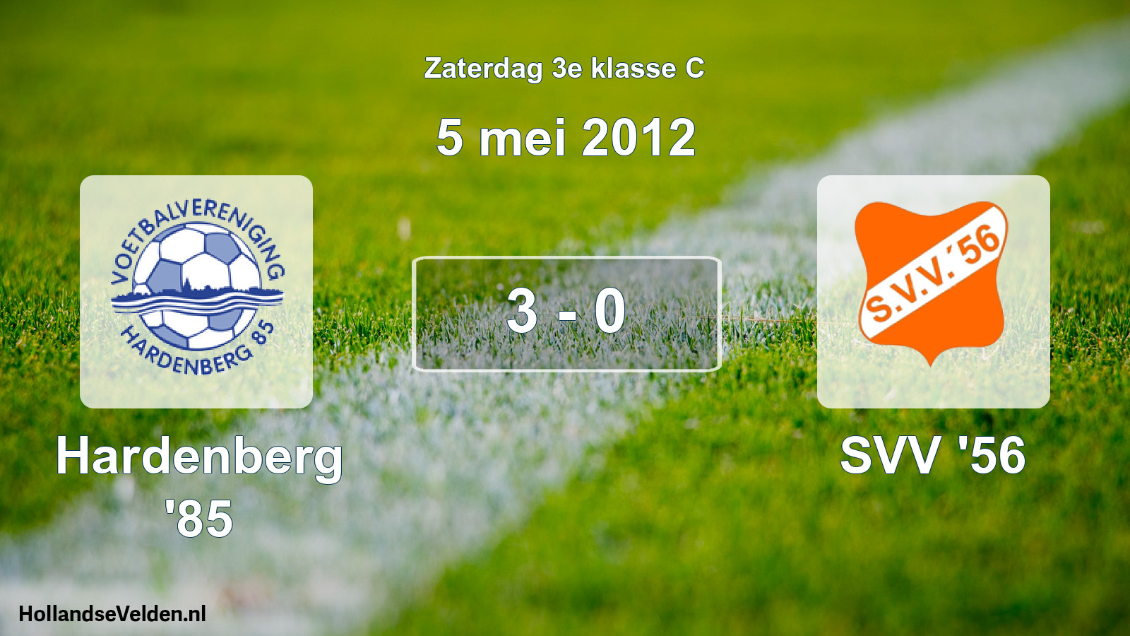 Total number of matches played: Hardenberg '85 - SVV '56 3 - 0 (5 May 2012)