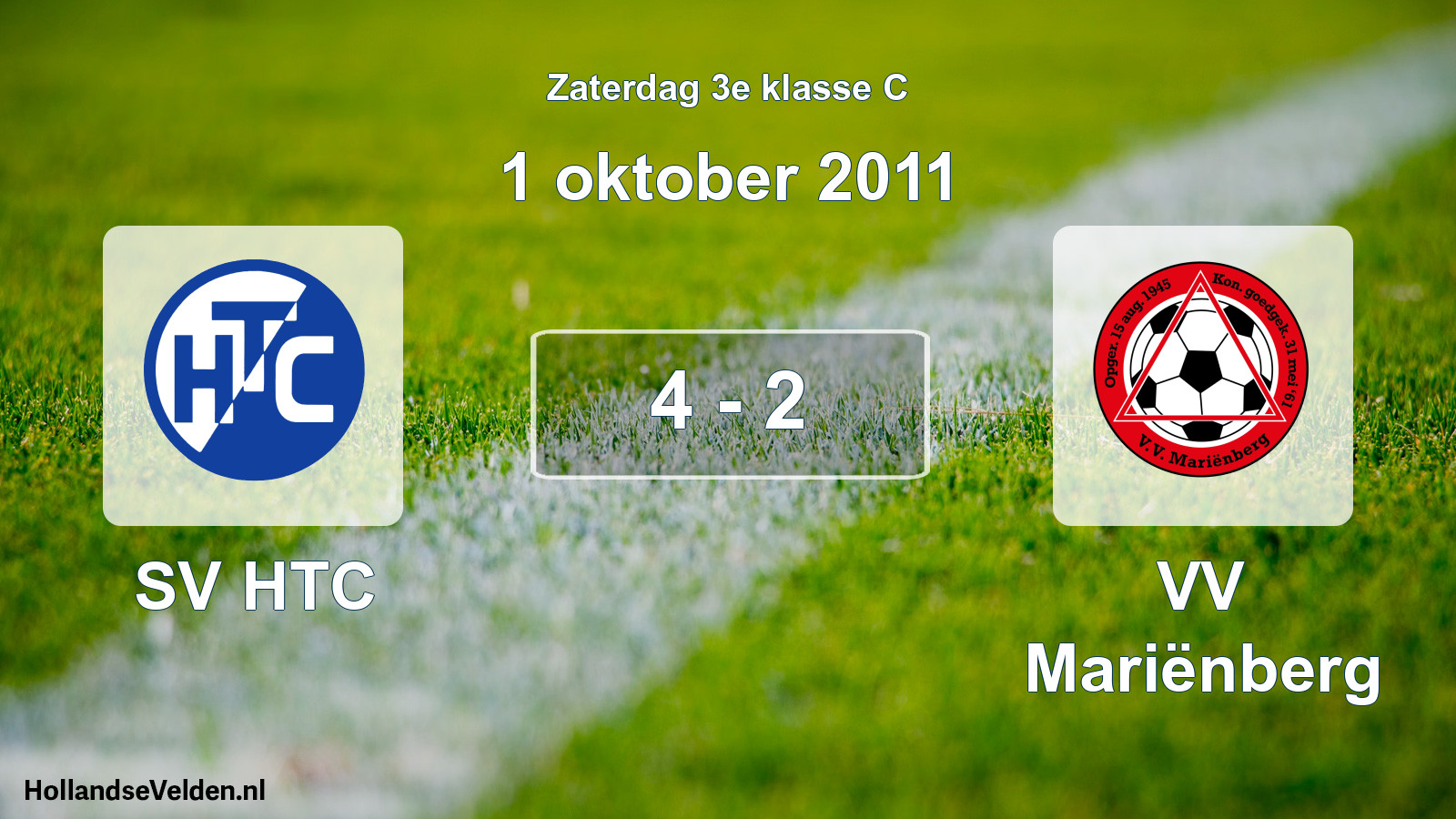 Total number of matches played: SV HTC - VV Mariënberg 4 - 2 (1 October 2011)
