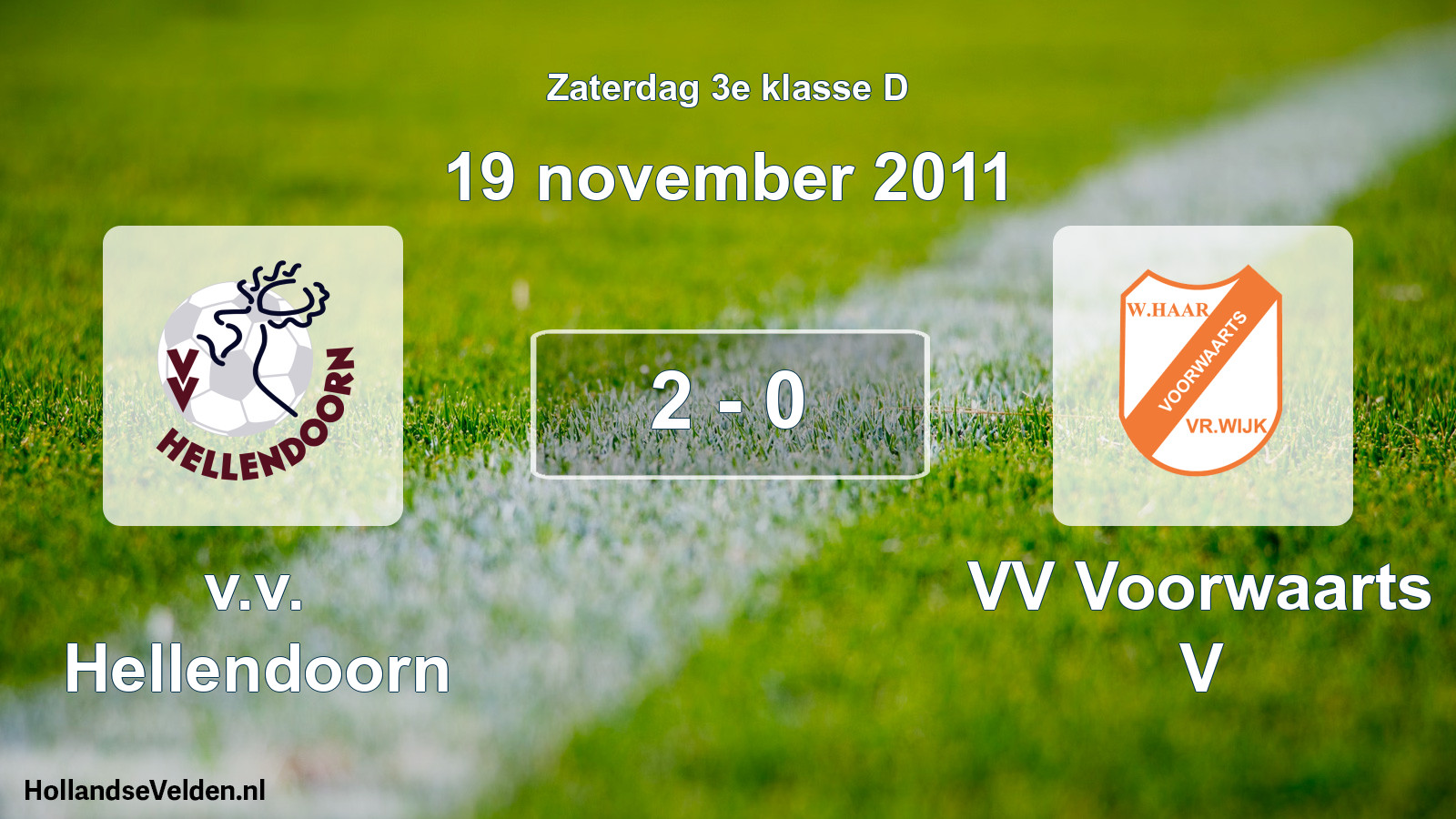 Total number of matches played: v.v. Hellendoorn - VV Voorwaarts V 2 - 0 (19 November 2011)