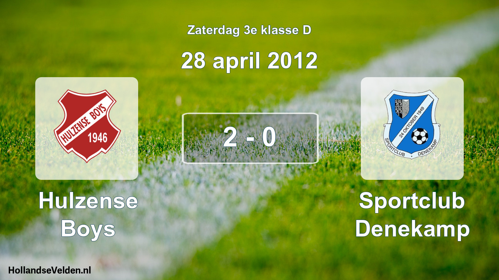 Total number of matches played: Hulzense Boys - Sportclub Denekamp 2 - 0 (28 April 2012)
