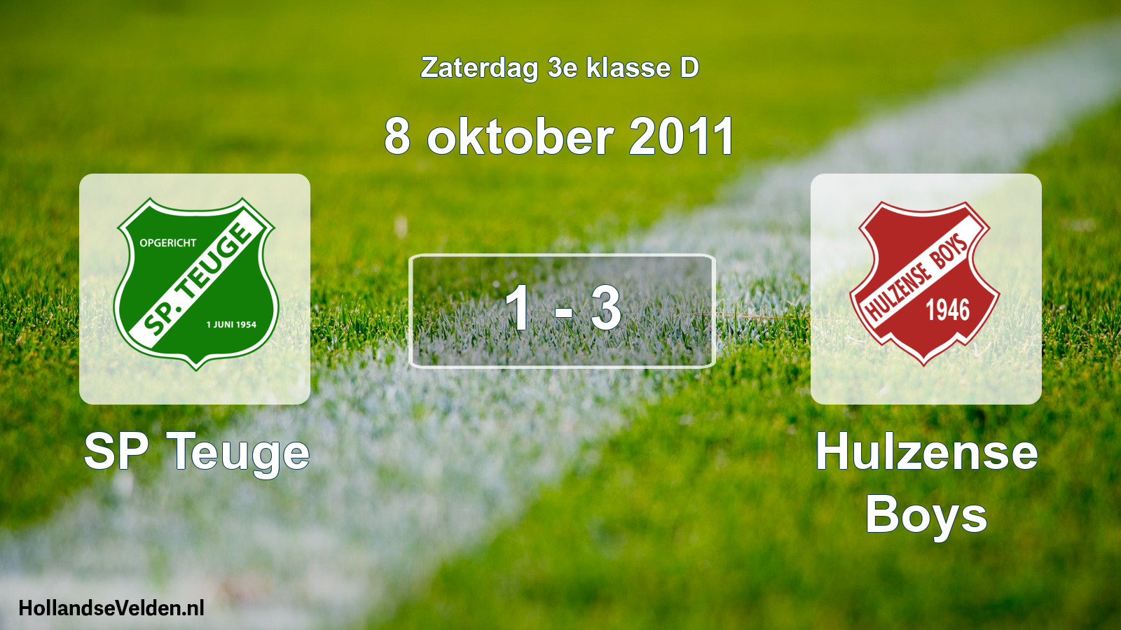 Total number of matches played: SP Teuge - Hulzense Boys 1 - 3 (8 October 2011)