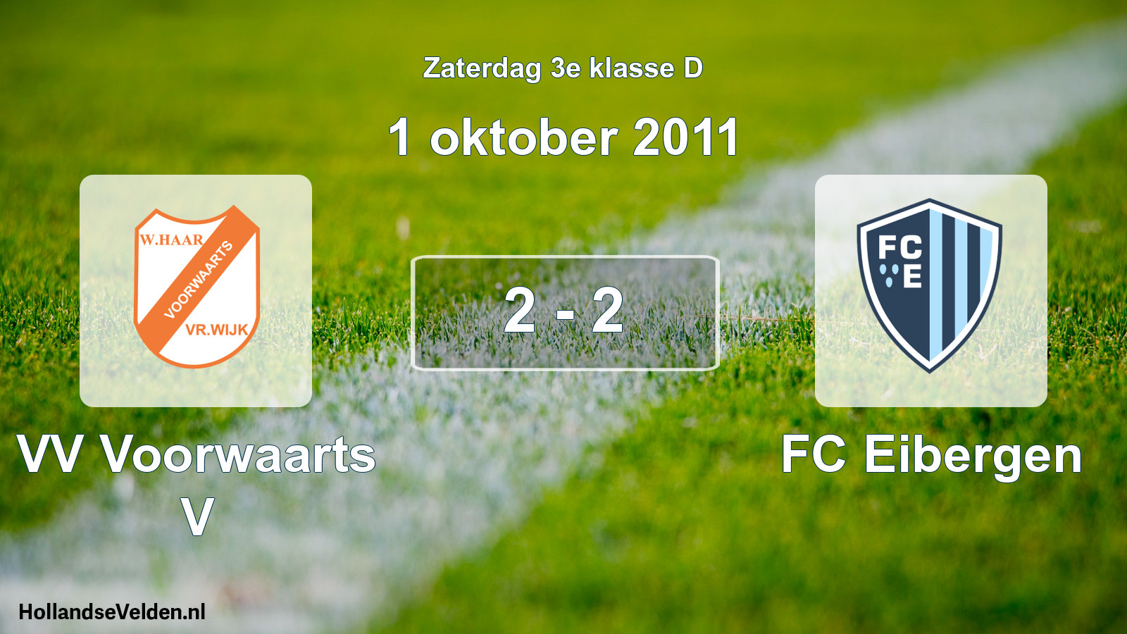 Total number of matches played: VV Voorwaarts V - FC Eibergen 2 - 2 (1 October 2011)