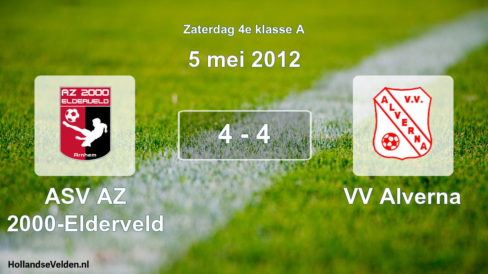 Total number of matches played: ASV AZ 2000-Elderveld - VV Alverna 4 - 4 (5 May 2012)