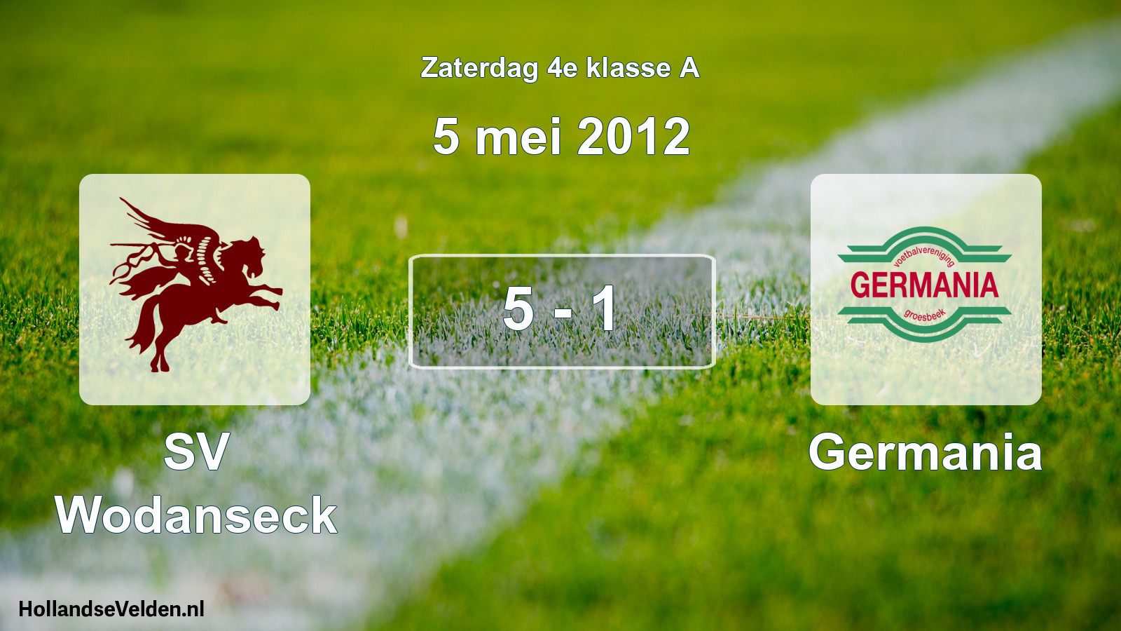 Total number of matches played: SV Wodanseck - Germania 5 - 1 (5 May 2012)