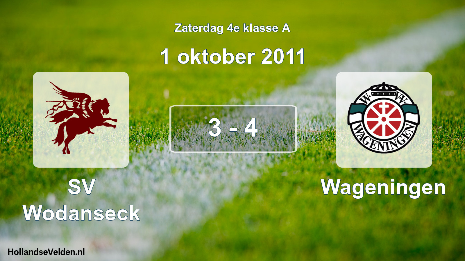 Total number of matches played: SV Wodanseck - Wageningen 3 - 4 (1 October 2011)