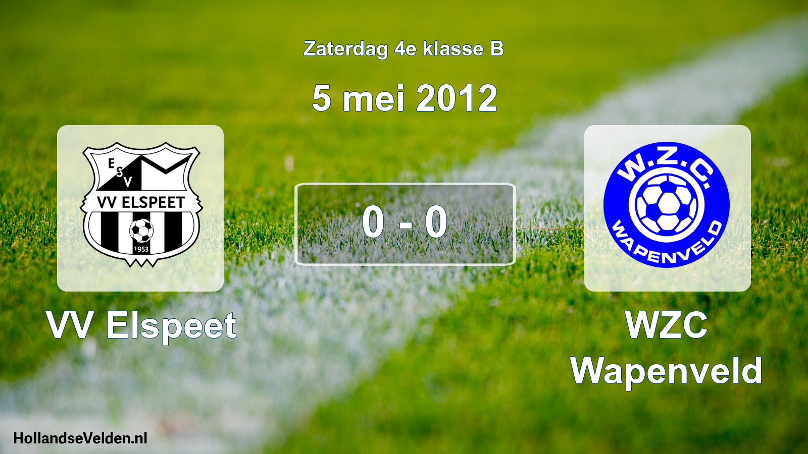Total number of matches played: VV Elspeet - WZC Wapenveld 0 - 0 (5 May 2012)