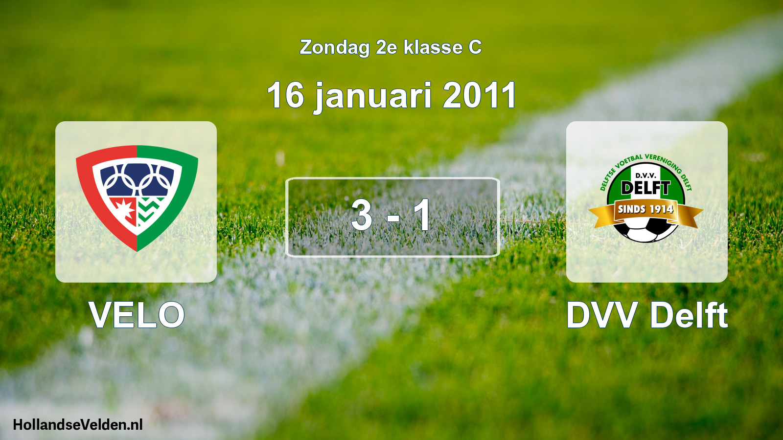 Total number of matches played: VELO - DVV Delft 3 - 1 (16 January 2011)