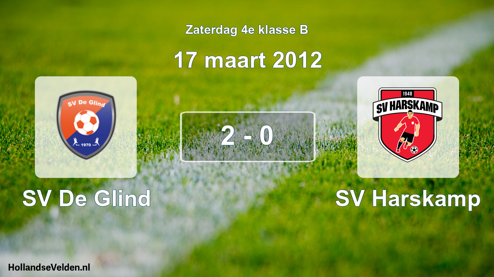 Total number of matches played: SV De Glind - SV Harskamp 2 - 0 (17 March 2012)