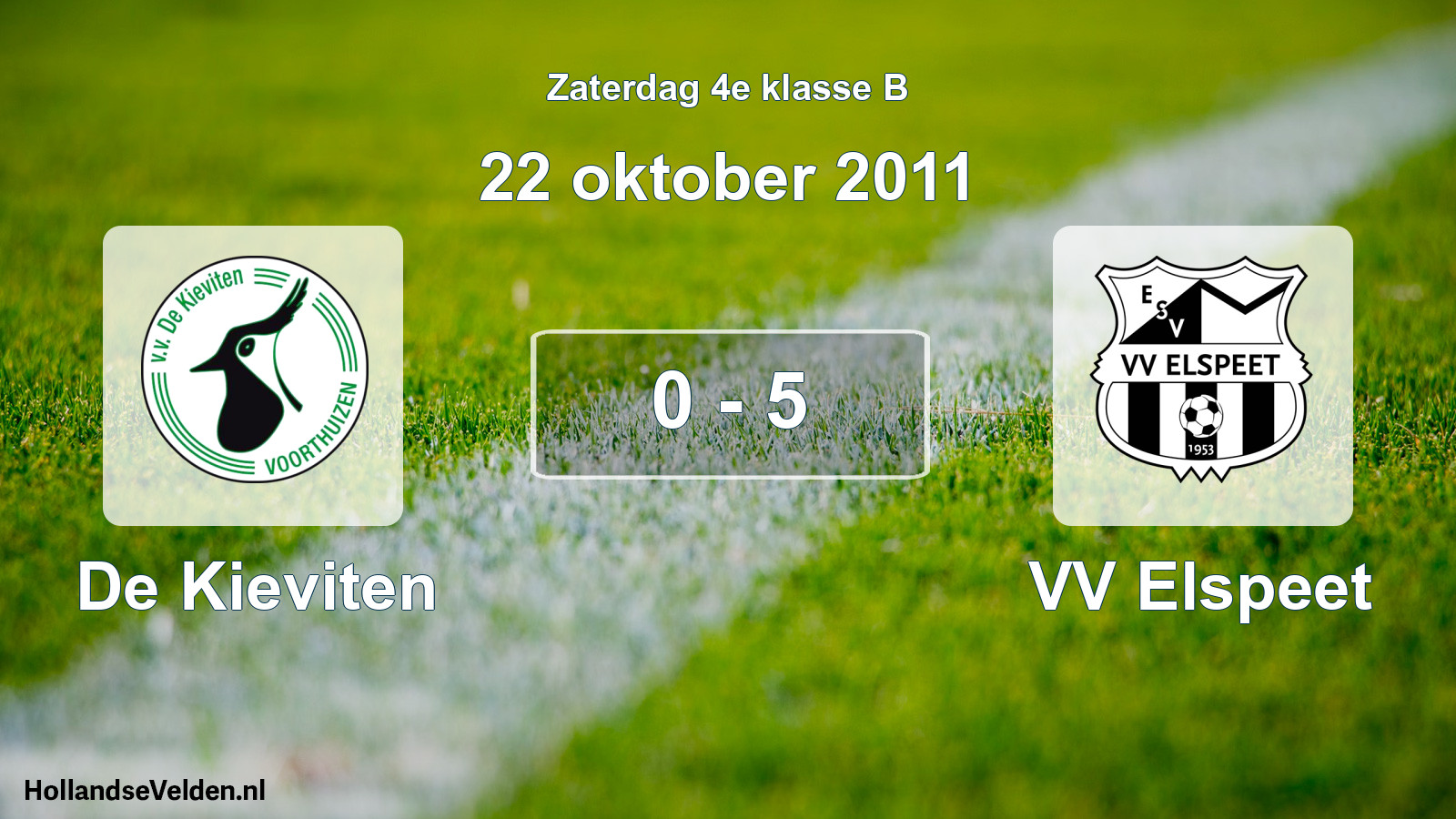 Total number of matches played: De Kieviten - VV Elspeet 0 - 5 (22 October 2011)