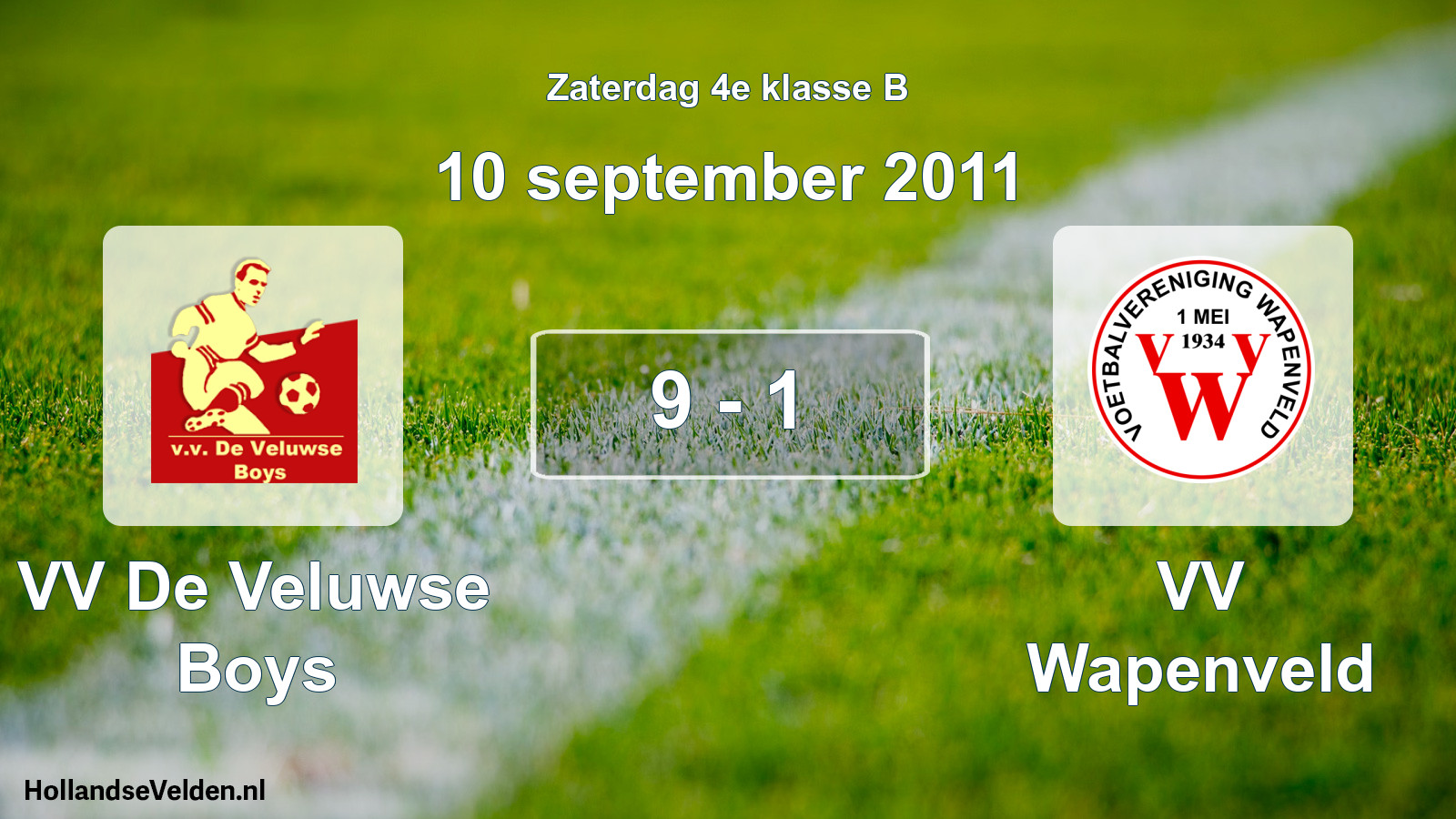Total number of matches played: VV De Veluwse Boys - VV Wapenveld 9 - 1 (10 September 2011)