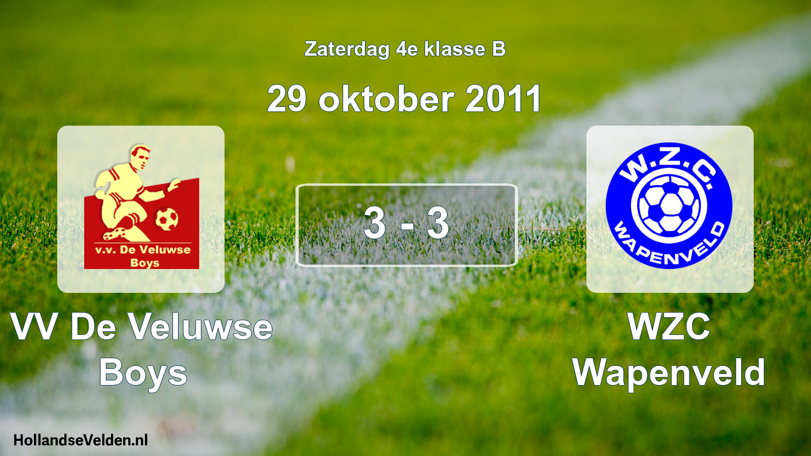 Total number of matches played: VV De Veluwse Boys - WZC Wapenveld 3 - 3 (29 October 2011)
