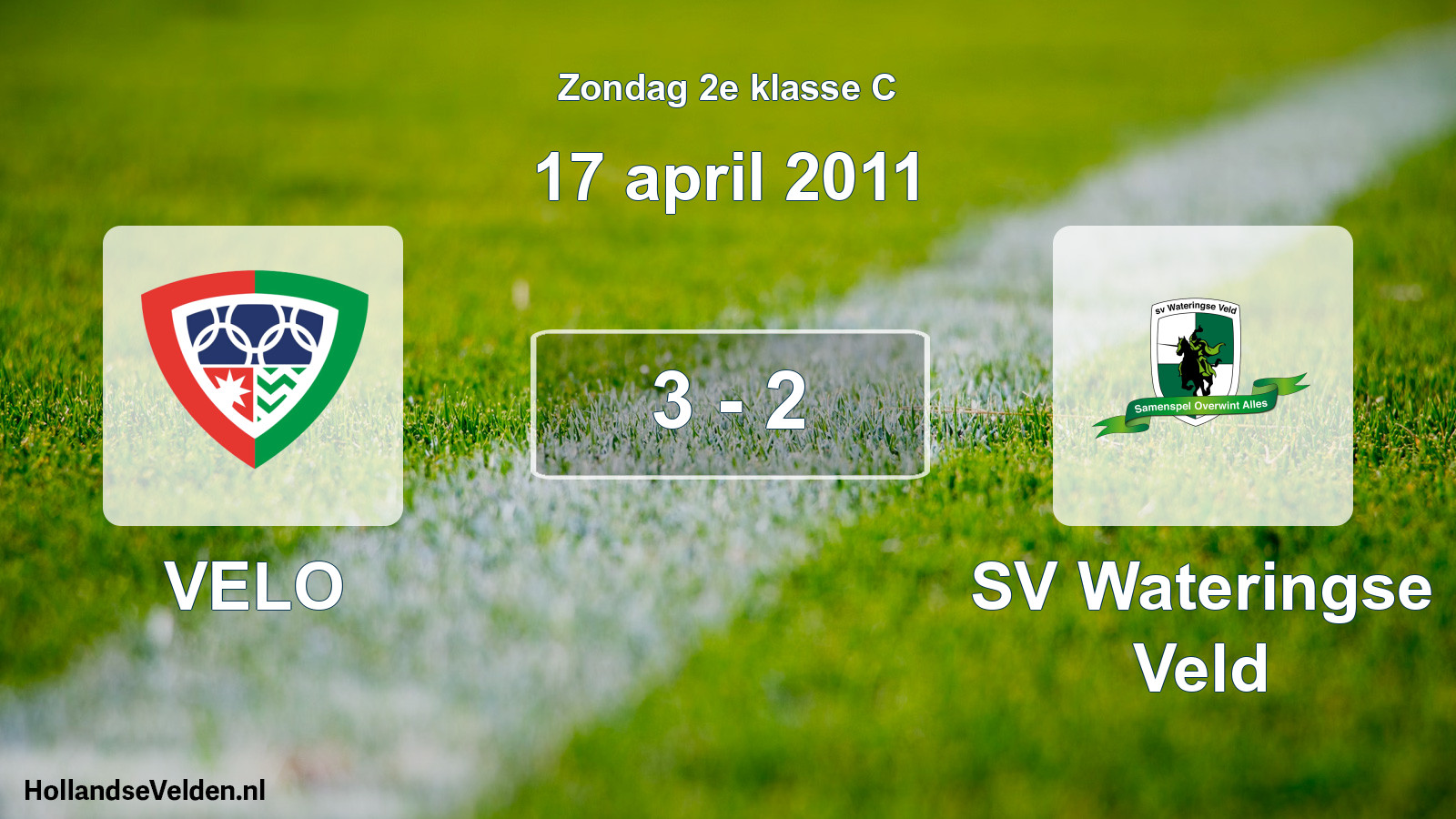 Total number of matches played: VELO - SV Wateringse Veld 3 - 2 (17 April 2011)