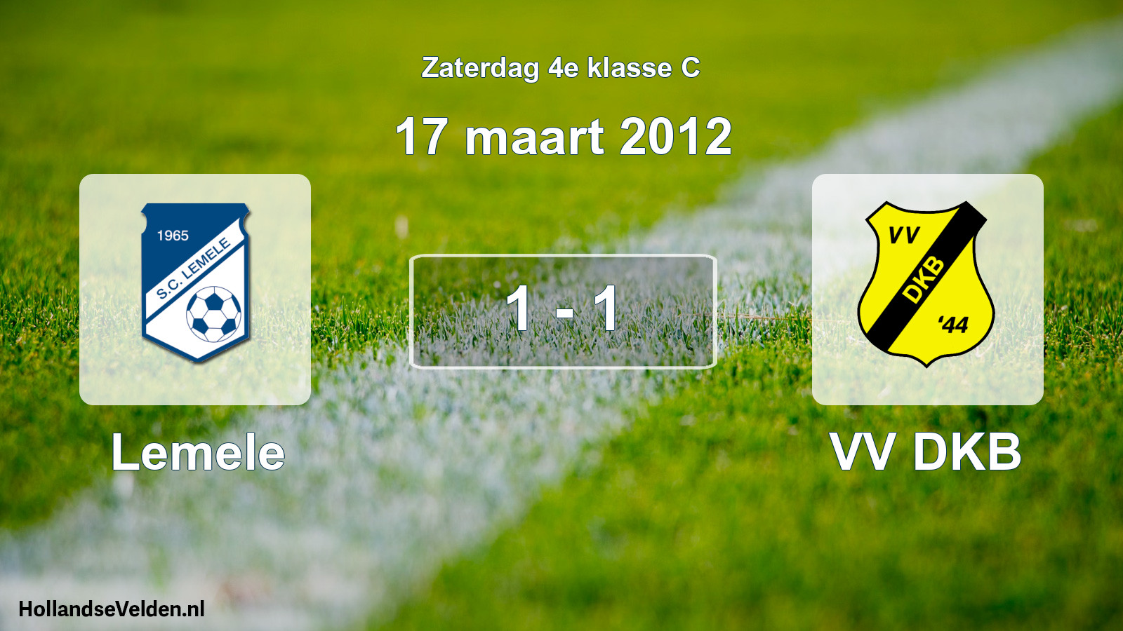 Total number of matches played: Lemele - VV DKB 1 - 1 (17 March 2012)