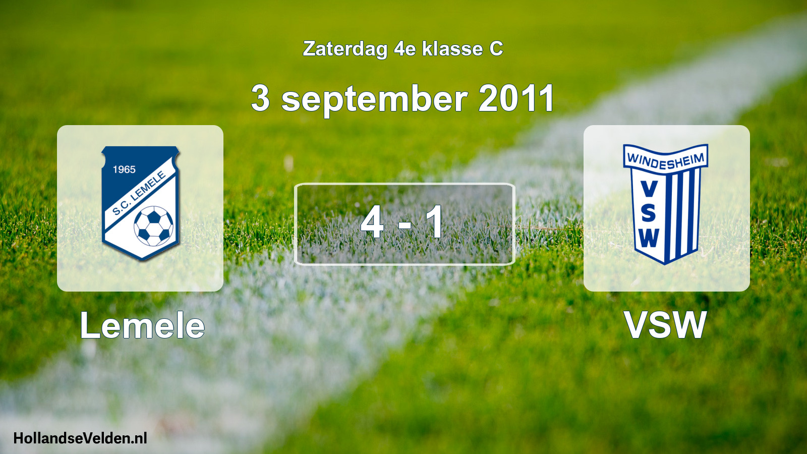 Total number of matches played: Lemele - VSW 4 - 1 (3 September 2011)