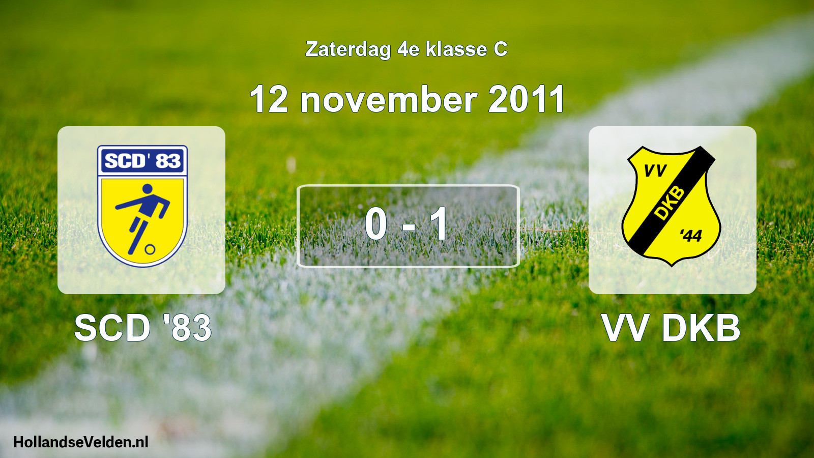 Total number of matches played: SCD '83 - VV DKB 0 - 1 (12 November 2011)
