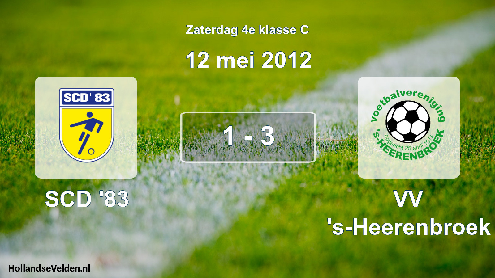 Total number of matches played: SCD '83 - VV 's-Heerenbroek 1 - 3 (12 May 2012)
