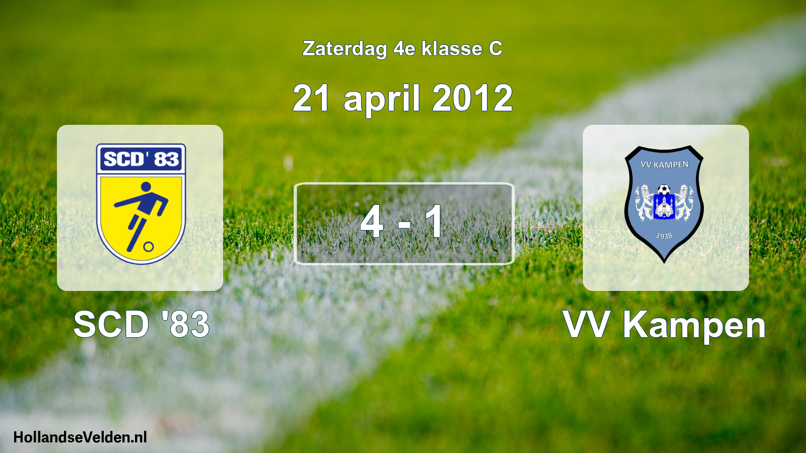 Total number of matches played: SCD '83 - VV Kampen 4 - 1 (21 April 2012)