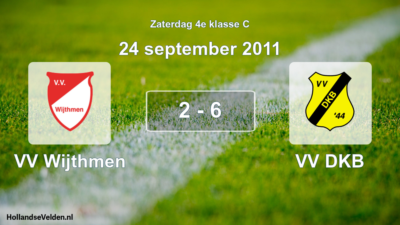 Total number of matches played: VV Wijthmen - VV DKB 2 - 6 (24 September 2011)