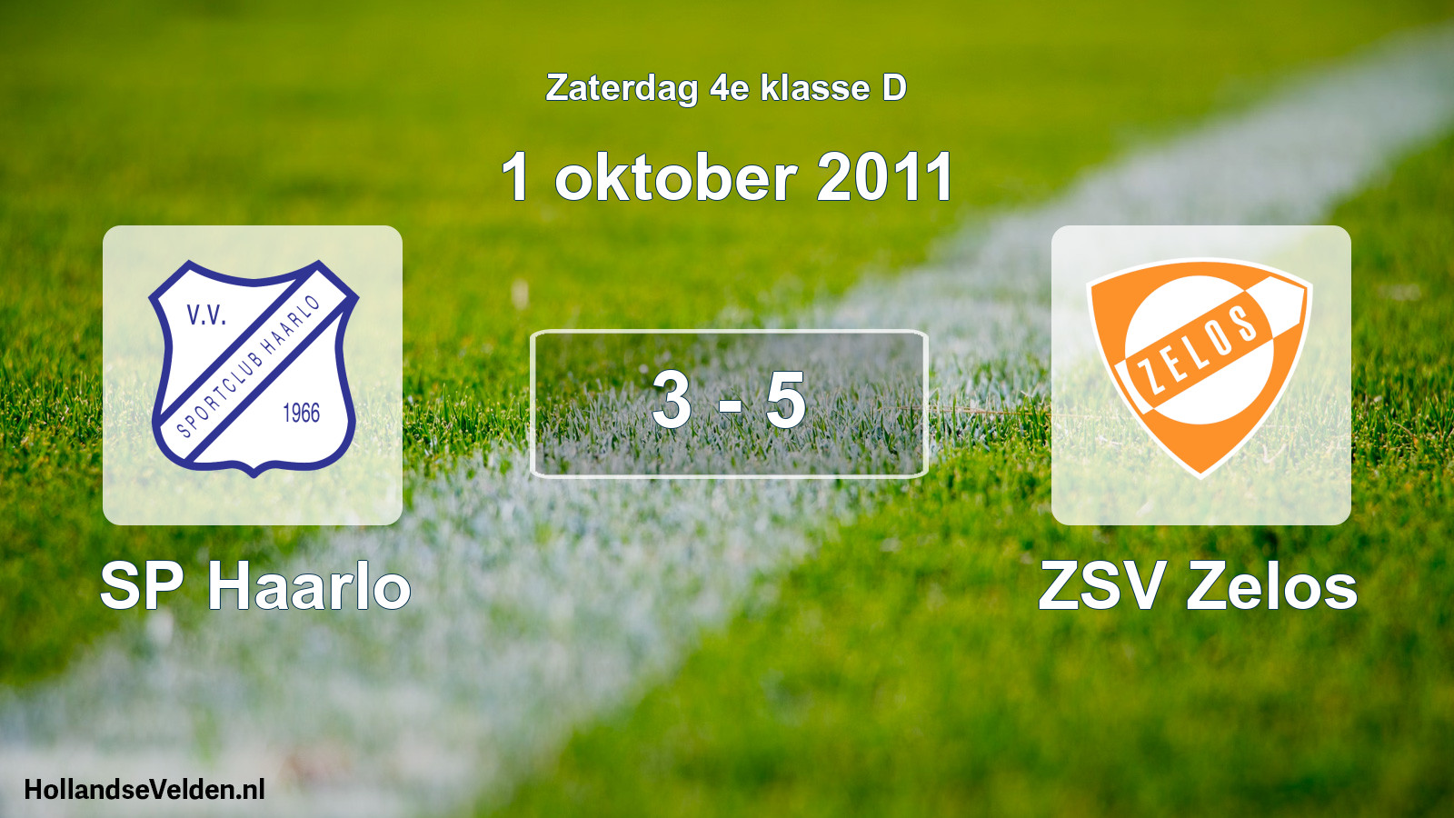 Total number of matches played: SP Haarlo - ZSV Zelos 3 - 5 (1 October 2011)