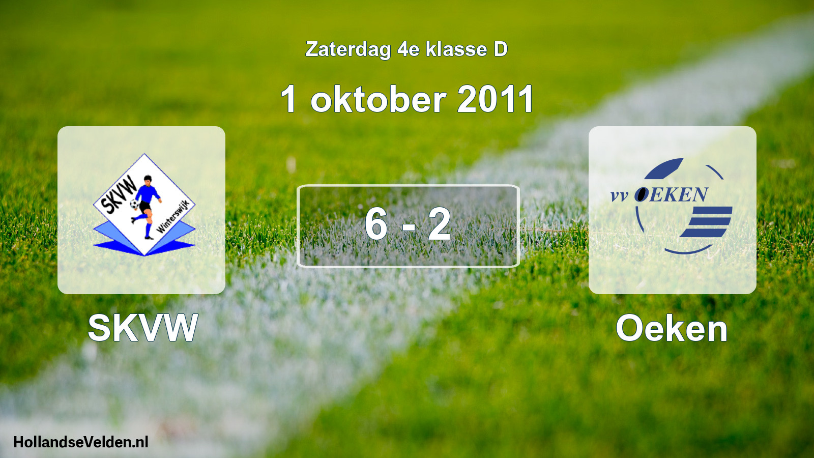 Total number of matches played: SKVW - Oeken 6 - 2 (1 October 2011)