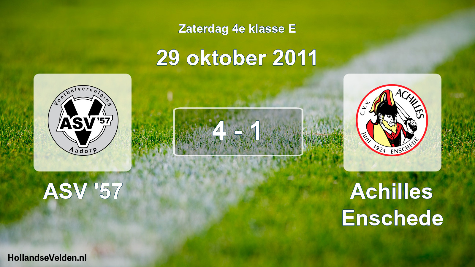 Total number of matches played: ASV '57 - Achilles Enschede 4 - 1 (29 October 2011)