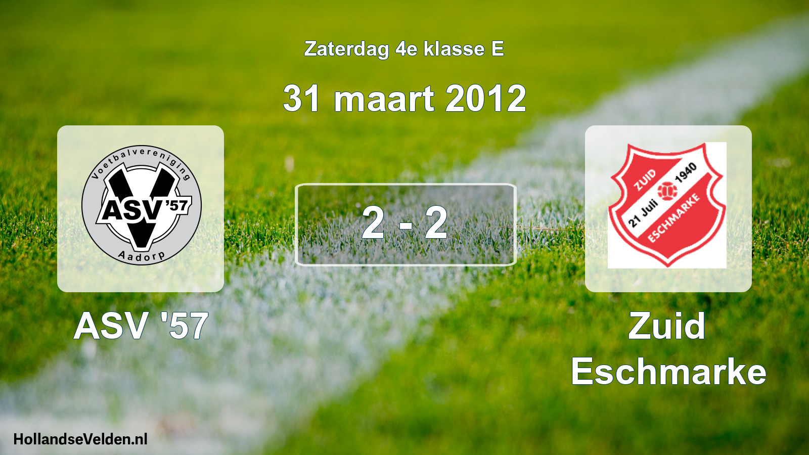 Total number of matches played: ASV '57 - Zuid Eschmarke 2 - 2 (31 March 2012)