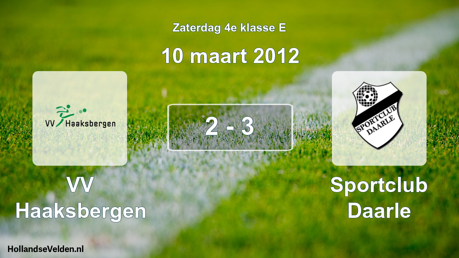 Total number of matches played: VV Haaksbergen - Sportclub Daarle 2 - 3 (10 March 2012)
