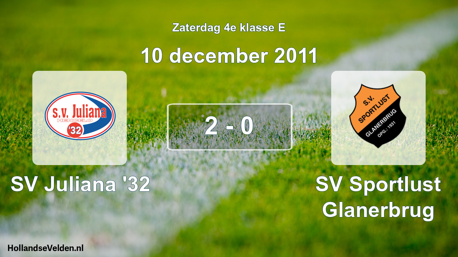 Total number of matches played: SV Juliana '32 - SV Sportlust Glanerbrug 2 - 0 (10 December 2011)