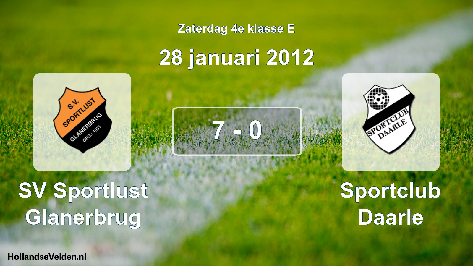 Total number of matches played: SV Sportlust Glanerbrug - Sportclub Daarle 7 - 0 (28 January 2012)