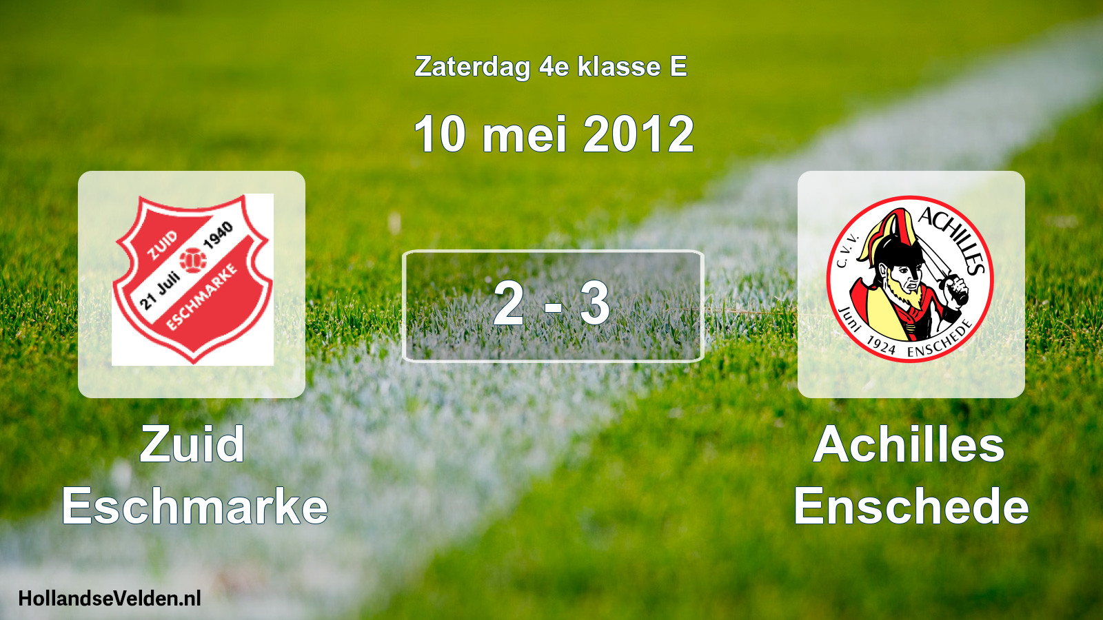 Total number of matches played: Zuid Eschmarke - Achilles Enschede 2 - 3 (10 May 2012)