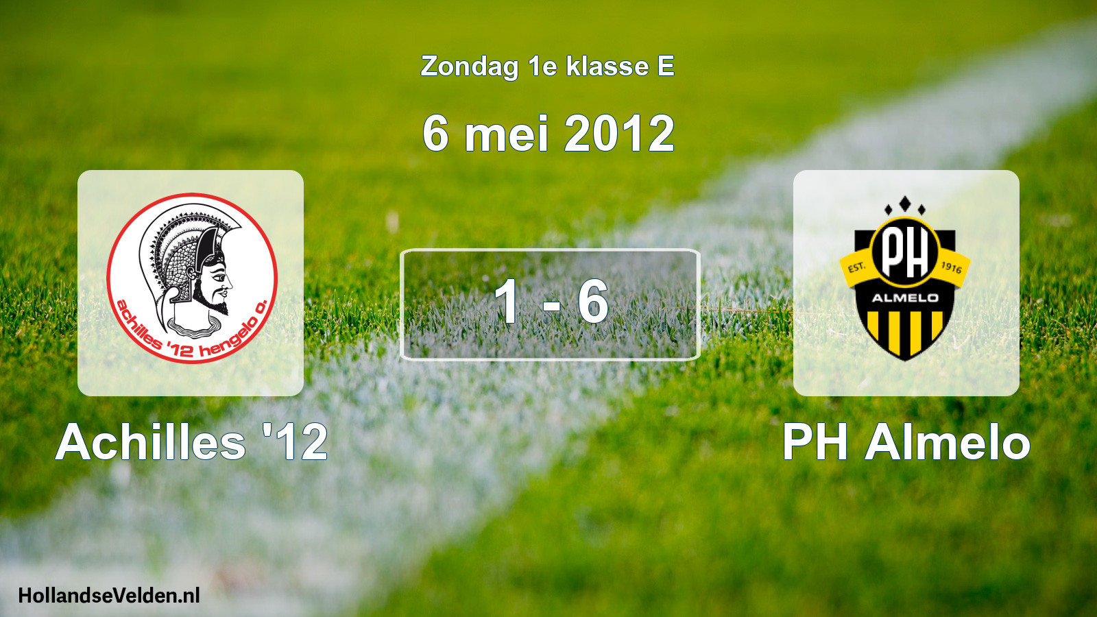 Total number of matches played: Achilles '12 - PH Almelo 1 - 6 (6 May 2012)