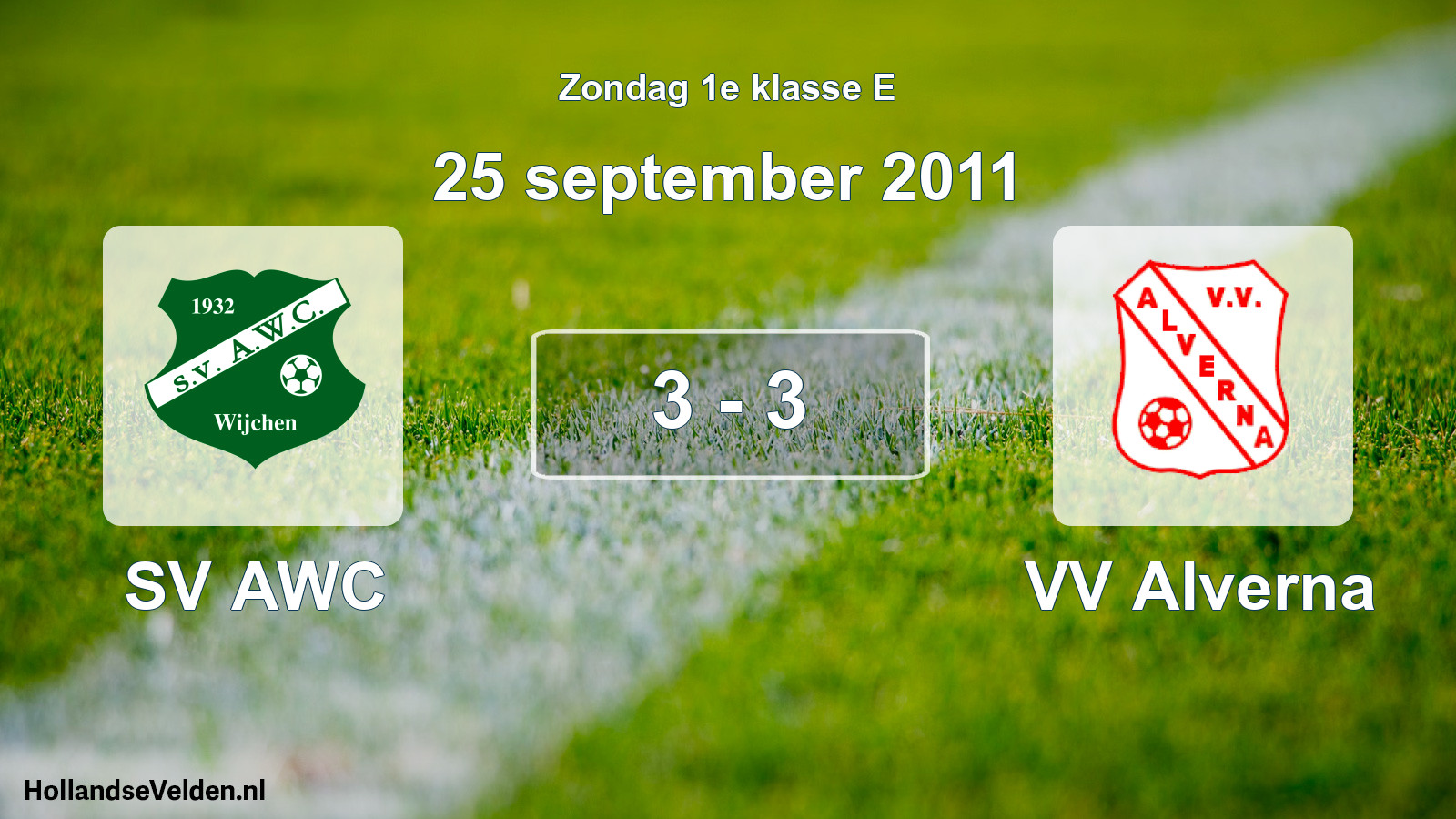 Total number of matches played: SV AWC - VV Alverna 3 - 3 (25 September 2011)